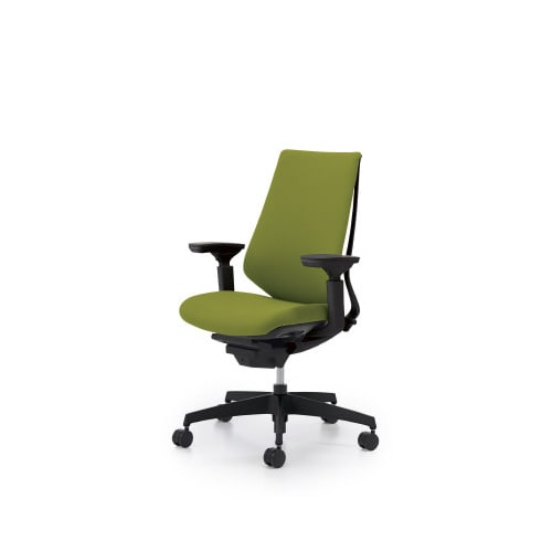 デュオラクッション黒樹脂脚 可動肘LオリーブW