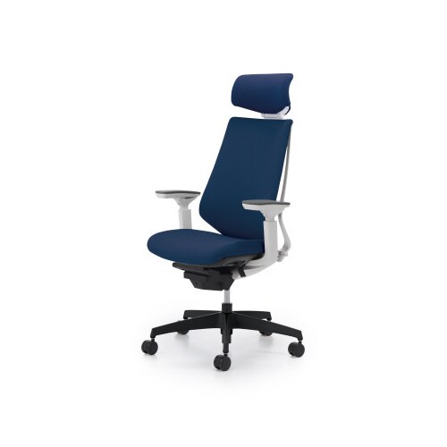 デュオラクッション白樹脂脚 H可動肘PブルーW