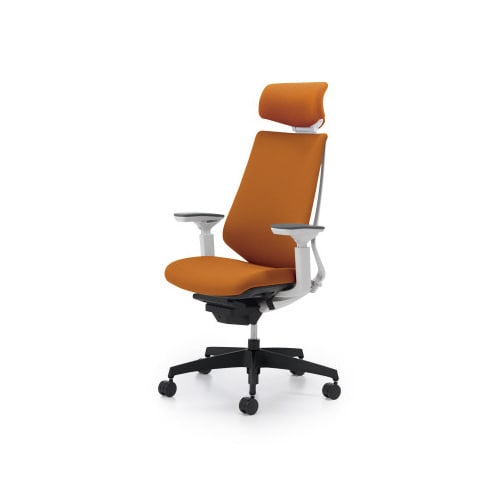 デュオラクッション白樹脂脚 H可動肘タンジェリンW