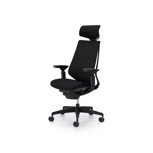 デュオラクッション黒樹脂脚 H可動肘ブラック W