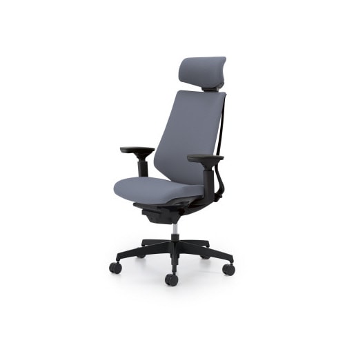 デュオラクッション黒樹脂脚 H可動肘Sグレー W