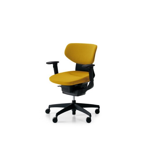 イング クッションラテラル可動肘 本体黒黄 軟床用