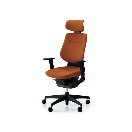 イング クッションヘッド付可動肘本体黒 橙 軟床用