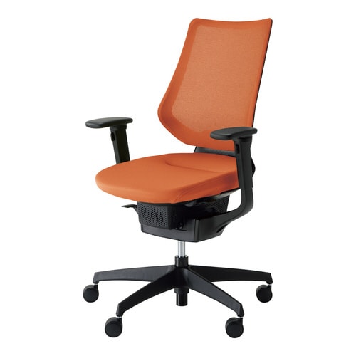 イング メッシュバーチカル可動肘 本体黒橙 硬床用