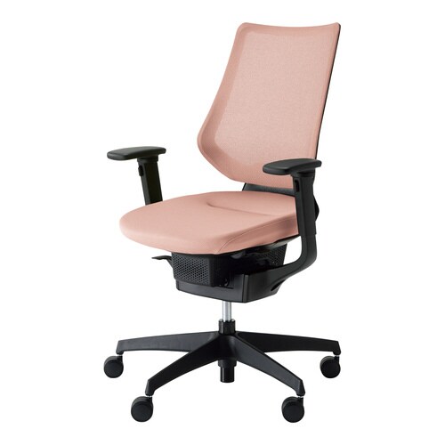 イング メッシュバーチカル可動肘 本体黒灰桃硬床用