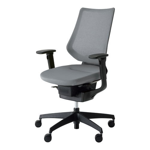 イング メッシュバーチカル可動肘 本体黒薄灰硬床用