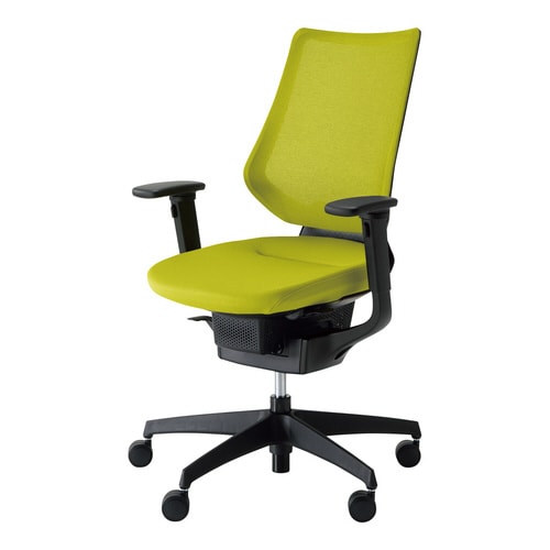 イング メッシュバーチカル可動肘 本体黒黄緑軟床用