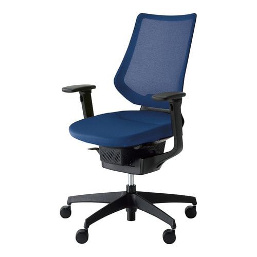 イング メッシュバーチカル可動肘 本体黒紺 硬床用