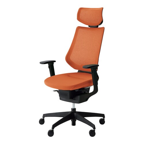 イング メッシュヘッド付可動肘 本体黒 橙 硬床用