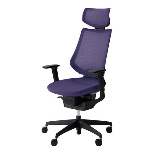 イング メッシュヘッド付可動肘 本体黒 深紫軟床用