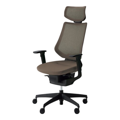 イング メッシュヘッド付可動肘 本体黒 濃茶軟床用