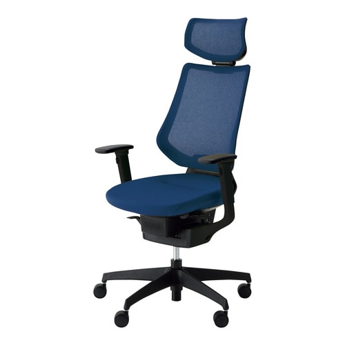 イング メッシュヘッド付可動肘 本体黒 紺 軟床用