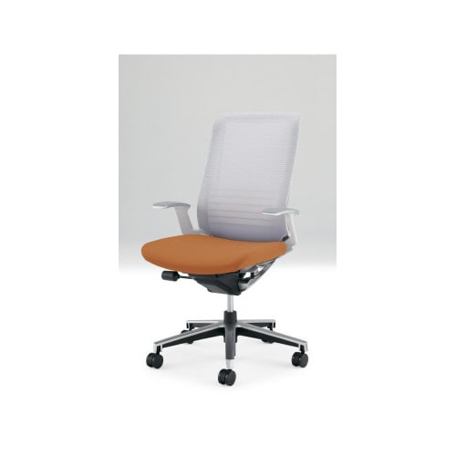 インスパイン ハイバック本体白T型肘 橙 軟床用