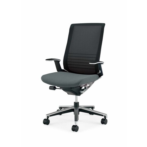 インスパイン ハイバック本体黒T型肘 灰 軟床用