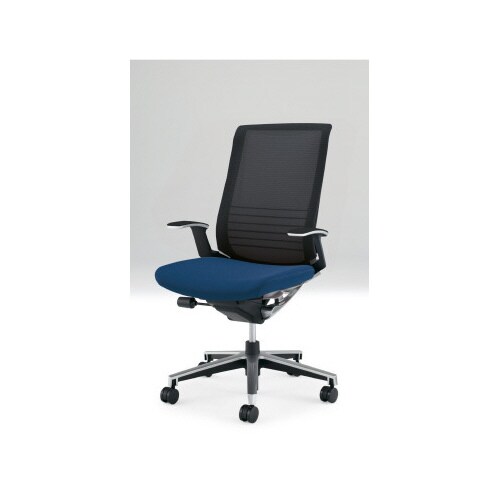 インスパイン ハイバック本体黒T型肘 紺 軟床用