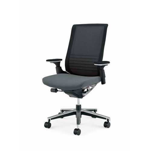 インスパイン ハイバック本体黒可動肘 灰 軟床用