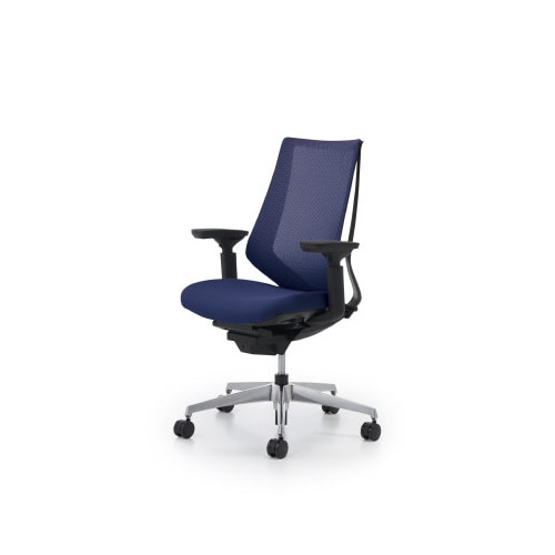 デュオラメッシュ黒アルミ脚 可動肘Dパープル W