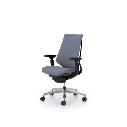 デュオラクッション黒アルミ脚 可動肘Sグレー W