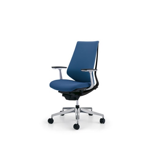 デュオラクッション黒アルミ脚 アルミ肘ターコイズW