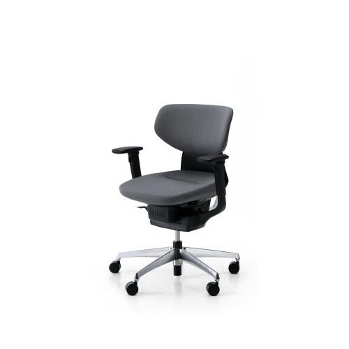 イングクッションラテラル可動肘本体黒銀脚薄灰軟床用