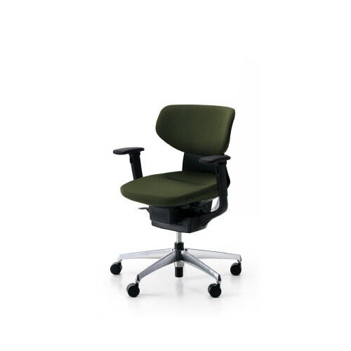 イングクッションラテラル可動肘本体黒銀脚深緑軟床用