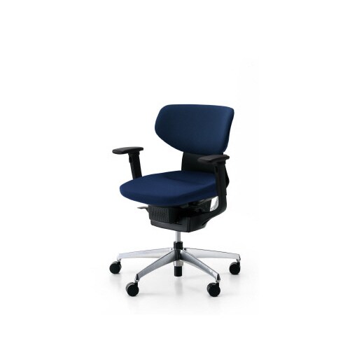 イング クッションラテラル可動肘本体黒銀脚紺軟床用