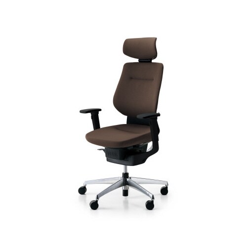 イング クッションヘッド付可動肘本体黒銀脚濃茶軟床