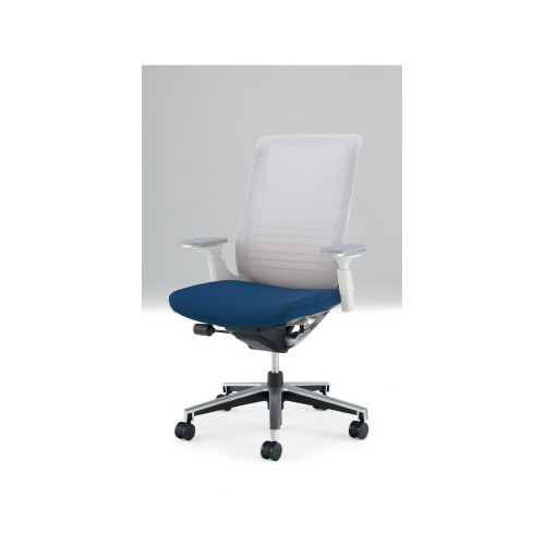 インスパイン ハイバック本体白可動肘 青 軟床用