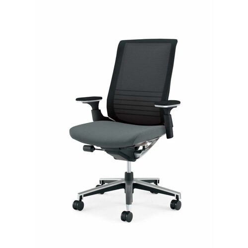 インスパイン ハイバック本体黒可動肘 灰 硬床用