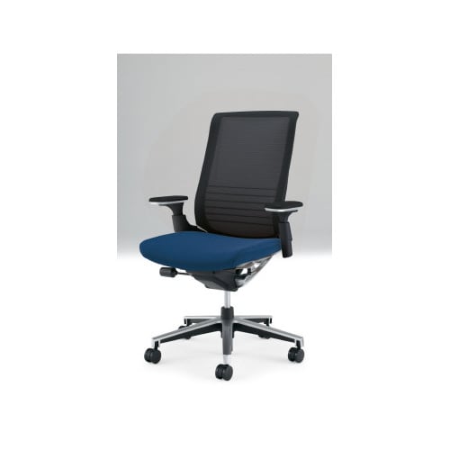 インスパイン ハイバック本体黒可動肘 青 軟床用