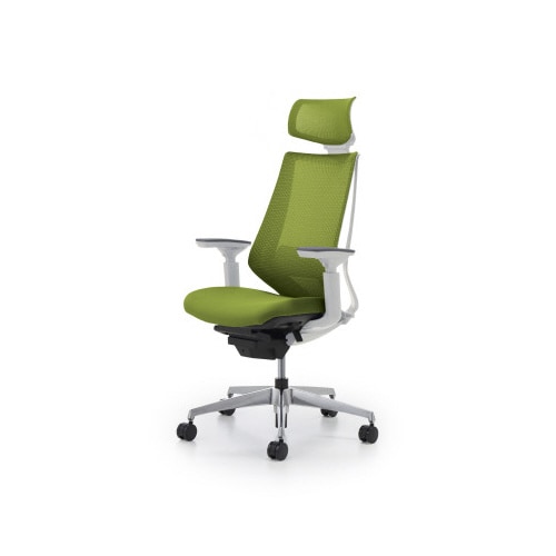 デュオラメッシュ白アルミ脚 Hランバー可動肘Q4W