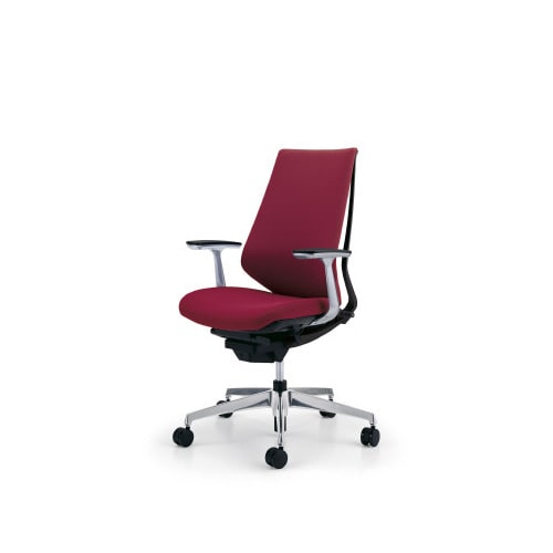 デュオラクッション黒アルミ脚 アルミ肘カーマインW