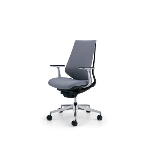 デュオラクッション黒アルミ脚 アルミ肘Sグレー W