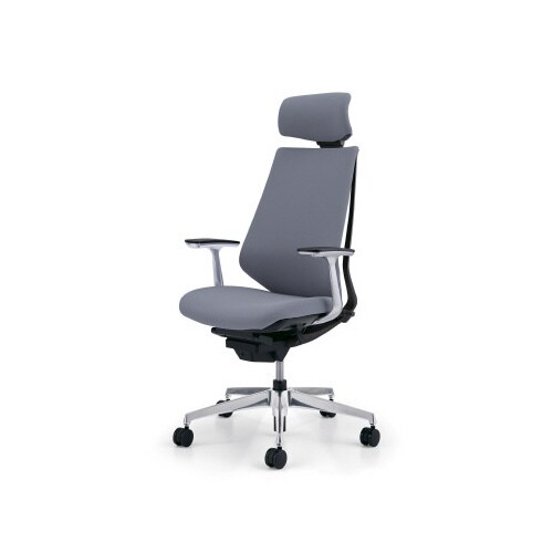 デュオラクッション黒アルミ脚 Hアルミ肘SグレーW