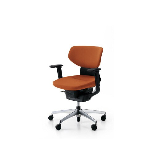 イング クッションラテラル可動肘本体黒銀脚橙軟床用