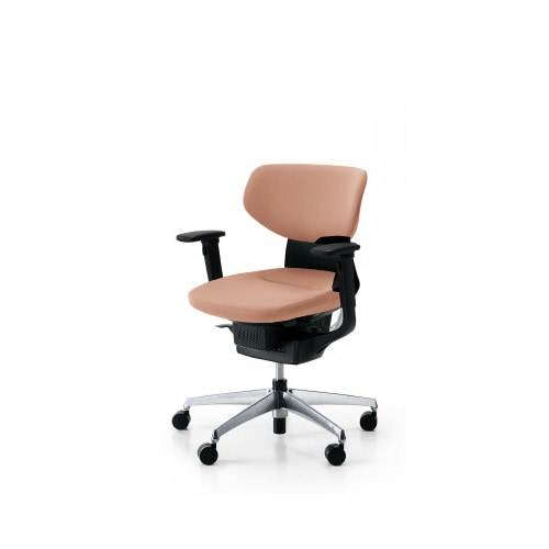 イングクッションラテラル可動肘本体黒銀脚灰桃軟床用