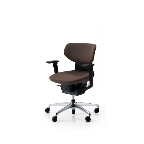 イング クッションラテラル可動肘本体黒銀脚濃茶軟床