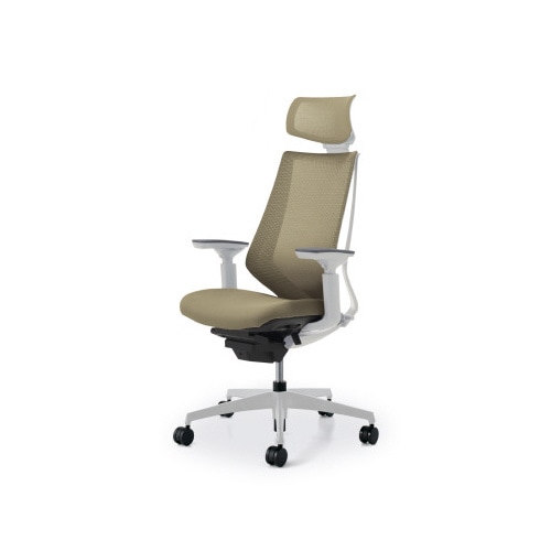 デュオラメッシュ白樹脂C脚 H可動肘Sベージュ W