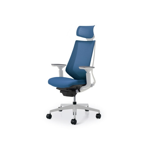 デュオラメッシュ白樹脂C脚 H可動肘ターコイズ W