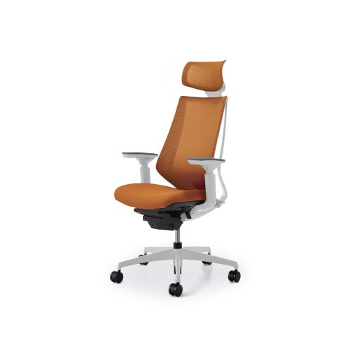 デュオラメッシュ白樹脂C脚 H可動肘タンジェリンW