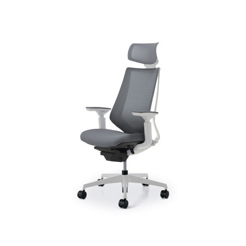 デュオラメッシュ白樹脂C脚 H可動肘 Sグレー W