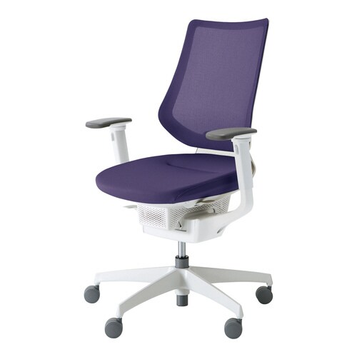 イング メッシュバーチカル可動肘 本体白深紫硬床用