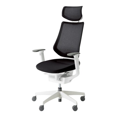 イング メッシュヘッド付可動肘 本体白 黒 軟床用