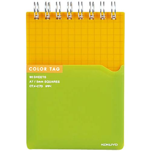 ツインリングメモA7<カラータグ>イエロー