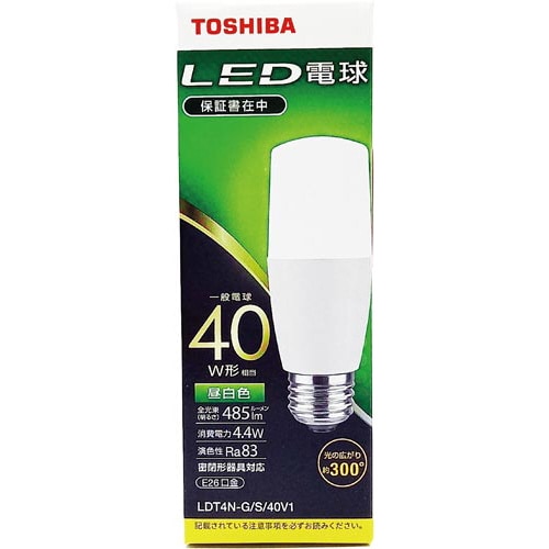 LED電球 E26 T型 全方向40W 昼白色