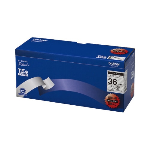 ピータッチ ラミネート透明テープ36mm黒文字5個