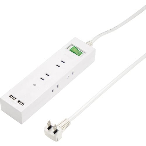 3方向から挿せる6個口USBタップ ホワイト