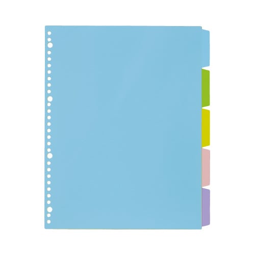 PP製カラー仕切カード A4縦30穴 5山