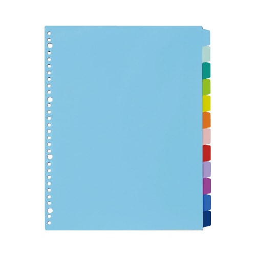 PP製カラー仕切カード A4縦30穴 12山10組