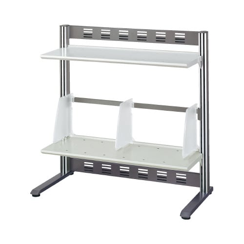 リスペースFデスクシェルフ 2段幅600Lグレー